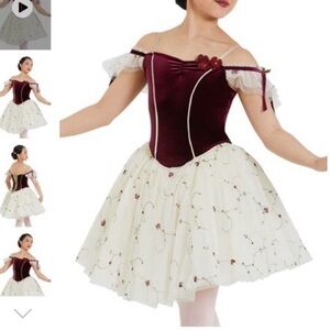 Weissman Showtime Burgundy and Ivory Girl’s Dance Ballet Costume SZ MC $$70